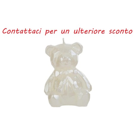 Bomboniera Battesimo Compleanno Candela Orsetto h.8 Cm
