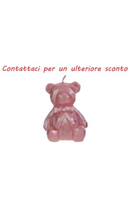 Bomboniera Battesimo Compleanno Candela Orsetto h.8 Cm