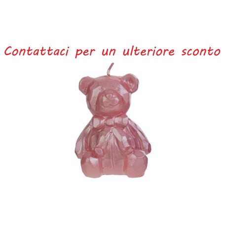 Bomboniera Battesimo Compleanno Candela Orsetto h.8 Cm