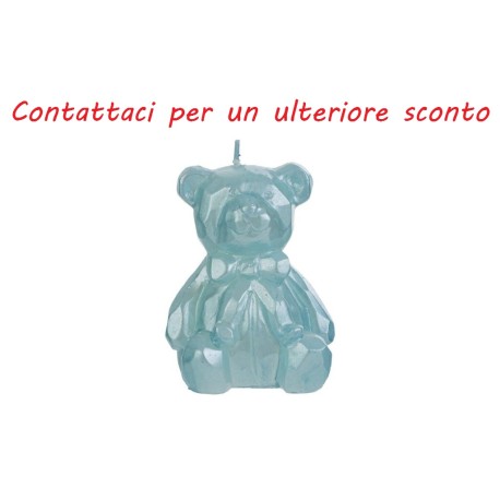 Bomboniera Battesimo Compleanno Candela Orsetto h.8 Cm