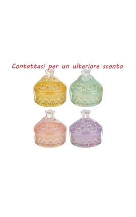 Bomboniera Matrimonio Compleanno Scatola Vetro Candela Profumata 4 Assortiti Con Shopper