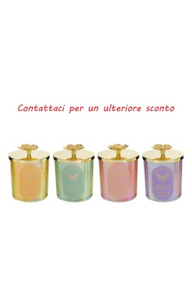 Bomboniera Matrimonio Compleanno Scatola Vetro Candela Profumata 4 Colori Assortiti Con Shopper