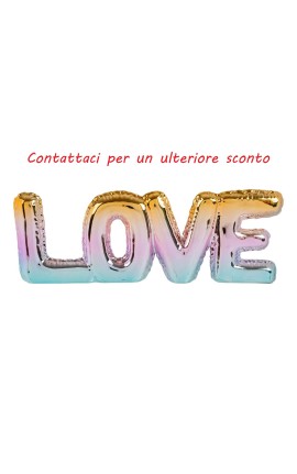 Bomboniera Matrimonio Scritta Love Shine Porcellana 35x12,5 Cm Con Shopper