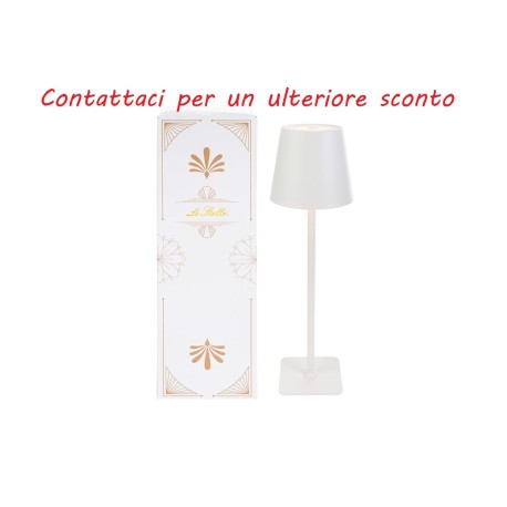 Bomboniera Matrimonio Lampada da Tavolo Bianca Touch Con Color Box