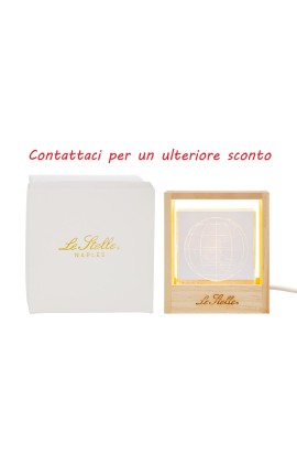 Bomboniera Matrimonio Lampada Cubo Mondo Globo Vetro Led/Usb Con Box