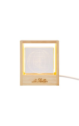 Bomboniera Matrimonio Lampada Cubo Mondo Globo Vetro Led/Usb Con Box