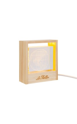Bomboniera Matrimonio Lampada Cubo Mondo Globo Vetro Led/Usb Con Box