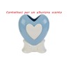 Bomboniera Battesimo Vaso Cuore Porcellana Celeste