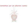 Bomboniera Battesimo Nascita Appendino Calamita Cuore Porcellana Rosa