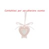 Bomboniera Battesimo Compleanno Appendino Calamita Cuore Porcellana Rosa