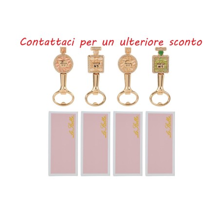 Bomboniera Compleanno Apribottiglie Parfum Profumo Metallo 4 Assortiti Con Astuccio