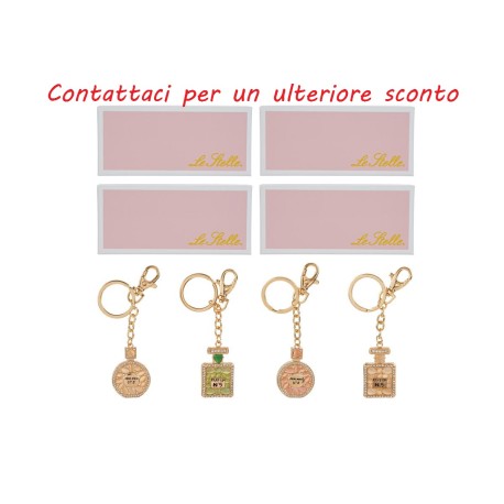 Bomboniera Compleanno Portachiavi Parfum Profumo Metallo 4 Assortiti Con Astuccio