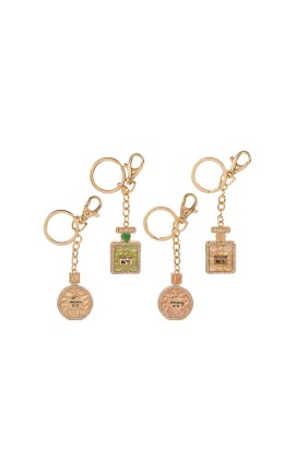 Bomboniera Compleanno Portachiavi Parfum Profumo Metallo 4 Assortiti Con Astuccio