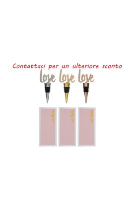 Bomboniera Matrimonio Tappo Love Metallo 3 Assortiti con Astuccio