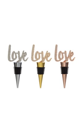 Bomboniera Matrimonio Tappo Love Metallo 3 Assortiti con Astuccio