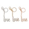 Bomboniera Matrimonio Promessa Portachiavi Love Metallo 3 Assortiti con Astuccio