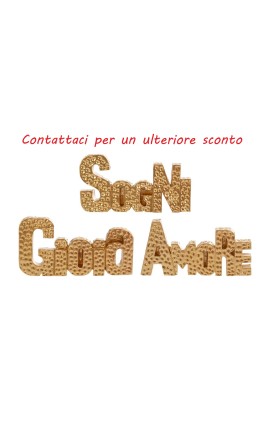 Bomboniera Matrimonio Promessa Calamita Scritte Gioia Sogni e Amore Oro 3 Assortiti