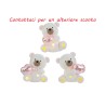 Bomboniera Battesimo Compleanno Nascita Orsetto LEd Rosa 3 Assortiti con Shopper