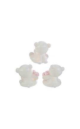 Bomboniera Battesimo Compleanno Nascita Orsetto LEd Rosa 3 Assortiti con Shopper