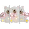 Bomboniera Battesimo Compleanno Nascita Orsetto LEd Rosa 3 Assortiti con Shopper