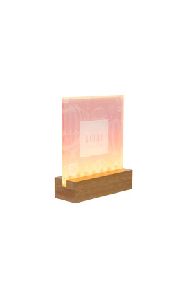 Bomboniera Battesimo Compleanno Nascita Lampada Led Vetro Rosa Decoro Mongolfiera Con Shopper