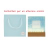 Bomboniera Battesimo Compleanno Nascita Lampada Led Vetro Celeste Decoro Mongolfiera Con Shopper