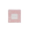 Bomboniera Battesimo Compleanno Nascita Scatola Vetro Rosa 9x9xh.7 Cm Decoro Mongolfiera Con Shopper
