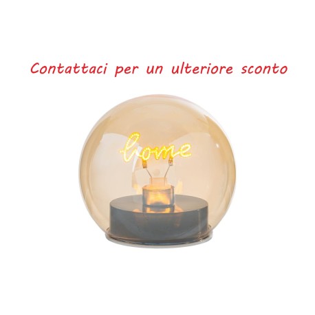 Bomboniera Matrimonio Lampada Vetro Fumè Led Home Con Shopper