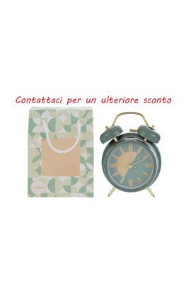 Bomboniera Matrimonio Orologio Sveglia Verde Con Luce Con Shopper