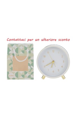 Bomboniera Matrimonio Orologio Sveglia Bianca Con Luce Con Shopper