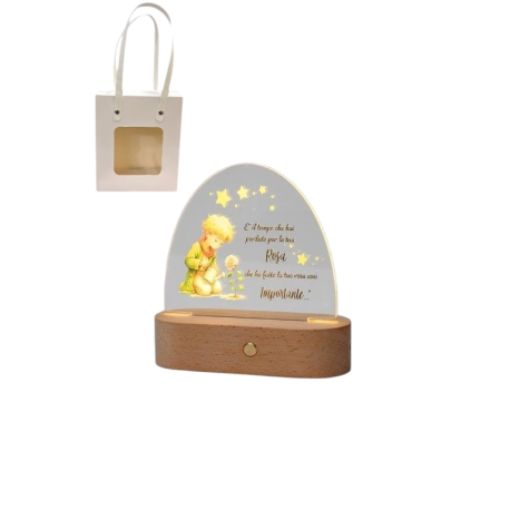 Bomboniera Battesimo Compleanno Lampada Led Piccolo Principe Con Bag
