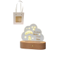 Bomboniera Battesimo Compleanno Lampada Led Nuvola Orsetto Celeste Con Bag