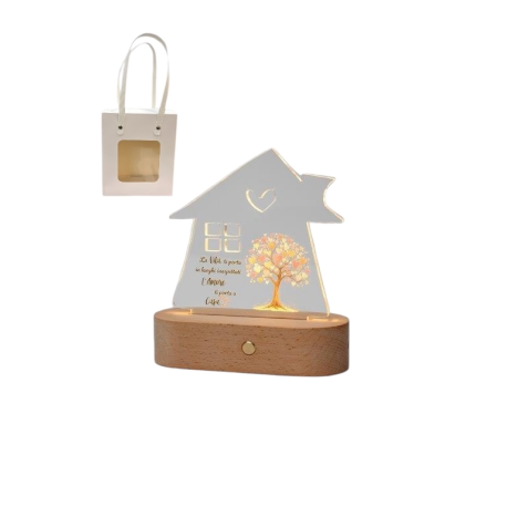 Bomboniera Matrimonio Lampada Led Albero della Vita Colorato Con Bag