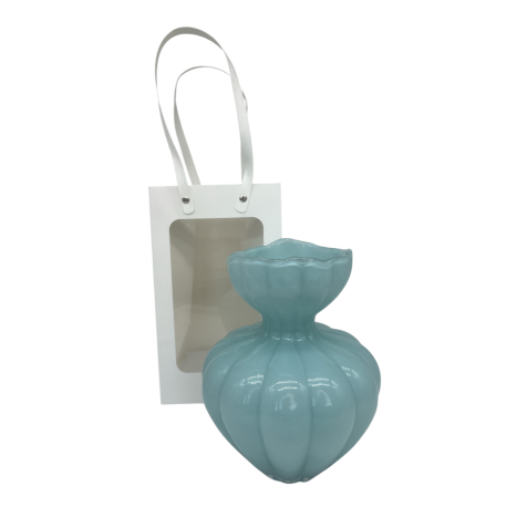 Bomboniera Matrimonio Vaso Vetro Turchese Con Bag