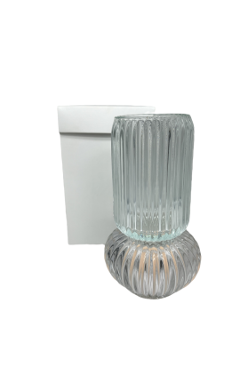 Bomboniera Matrimonio Comunione Compleanno Lampada Led Vaso Vetro Trasparente Con Box