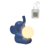 Bomboniera Battesimo Elefantino Lampada Led Porcellana Azzurro Con Bag