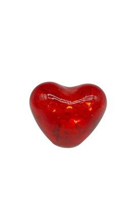 Bomboniera Matrimonio Comunione Compleanno Cuore Cuoricino Led in Vetro Crack Rosso