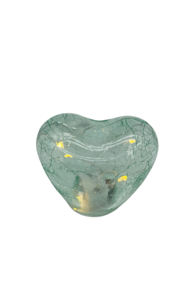 Bomboniera Matrimonio Comunione Compleanno Cuore Cuoricino Led in Vetro Crack Celeste
