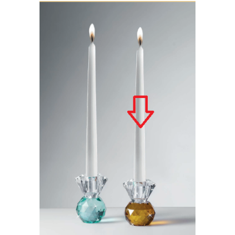 Bomboniera Matrimonio Candelabro Candeliere Cristallo Ambra Ranoldi