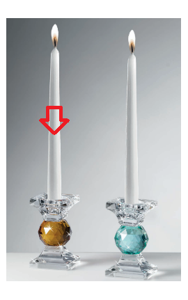 Bomboniera Matrimonio Candelabro Candeliere Cristallo Trasparente e Ambra Ranoldi
