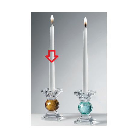 Bomboniera Matrimonio Candelabro Candeliere Cristallo Trasparente e Ambra Ranoldi