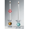 Bomboniera Matrimonio Candelabro Candeliere Cristallo Trasparente e Ambra Ranoldi