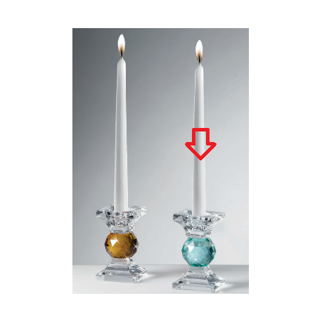 Bomboniera Matrimonio Candelabro Candeliere Cristallo Trasparente e Acquamarina Ranoldi