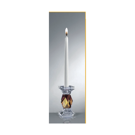 Bomboniera Matrimonio Candelabro Candeliere Cristallo Trasparente e Ambra Ranoldi