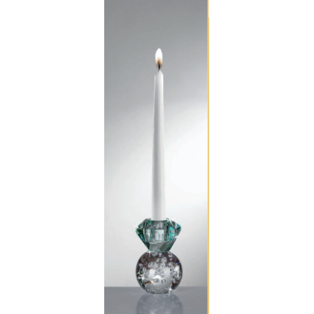 Bomboniera Matrimonio Candelabro Candeliere Cristallo Trasparente e Acquamarina Ranoldi