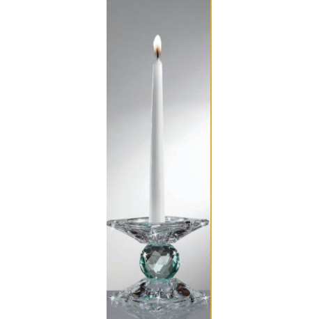 Bomboniera Matrimonio Candelabro Candeliere Cristallo Trasparente e Acquamarina Ranoldi