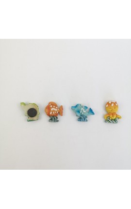 Animaletti in Resina Colorata Tema Marino Con Magnete 4 Ass.