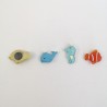 Animaletti in Resina Colorata Tema Marino Con Magnete 4 Ass.