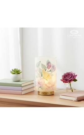 Bomboniera Matrimonio Compleanno Battesimo Lampada in Vetro Decoro Floreale Con Box