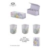 Bomboniera Matrimonio Compleanno Set 3 Candele Profumate Decoro Floreale Acquarel Con Box